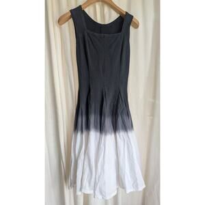 Pre-Owned Luna Luz White And Gray Dip Dye Small Midi Sleeveless Dress